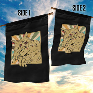Funny Cat Bite Horror Anime Crazy Kitten Japanese Garden Flag TS11 Print Your Wear