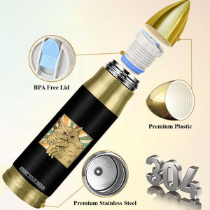 Funny Cat Bite Horror Anime Crazy Kitten Japanese Bullet Tumbler TS11 Print Your Wear