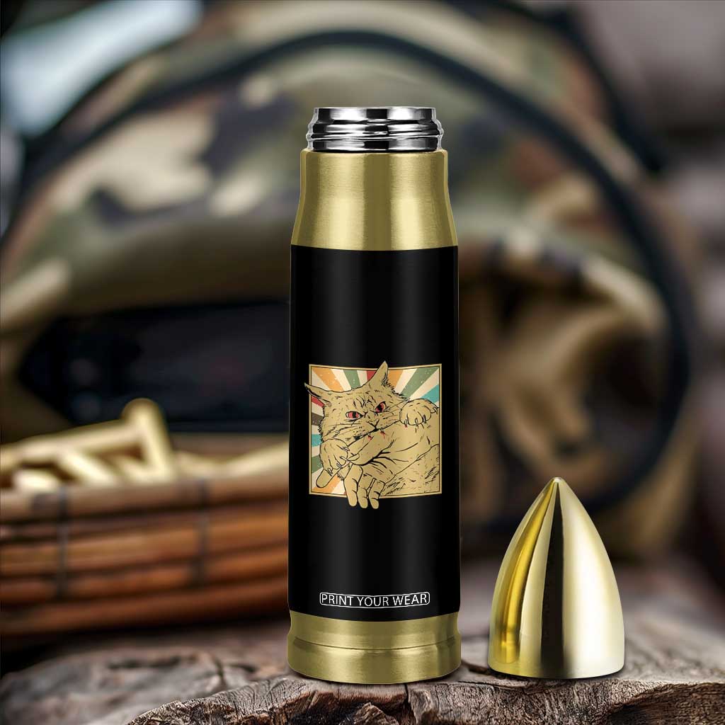 Funny Cat Bite Horror Anime Crazy Kitten Japanese Bullet Tumbler TS11 Print Your Wear