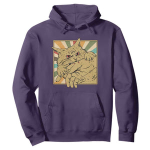 Funny Cat Bite Horror Anime Crazy Kitten Japanese Hoodie TS11 Purple Print Your Wear