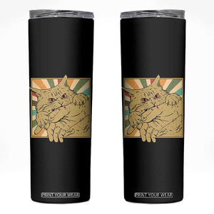 Funny Cat Bite Horror Anime Crazy Kitten Japanese Skinny Tumbler TS11 Black Print Your Wear