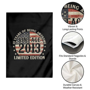 13th Birthday 2026 Garden Flag Vintage 2013 Limited Edition 13 Years Of Being Awesome TS11 Print Your Wear