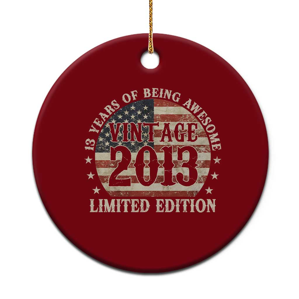 13th Birthday 2026 Ceramic Ornament Vintage 2013 Limited Edition 13 Years Of Being Awesome TS11 1pc Red Print Your Wear