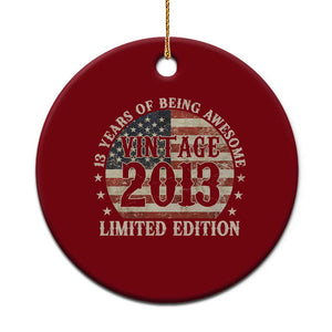 13th Birthday 2026 Ceramic Ornament Vintage 2013 Limited Edition 13 Years Of Being Awesome TS11 1pc Red Print Your Wear