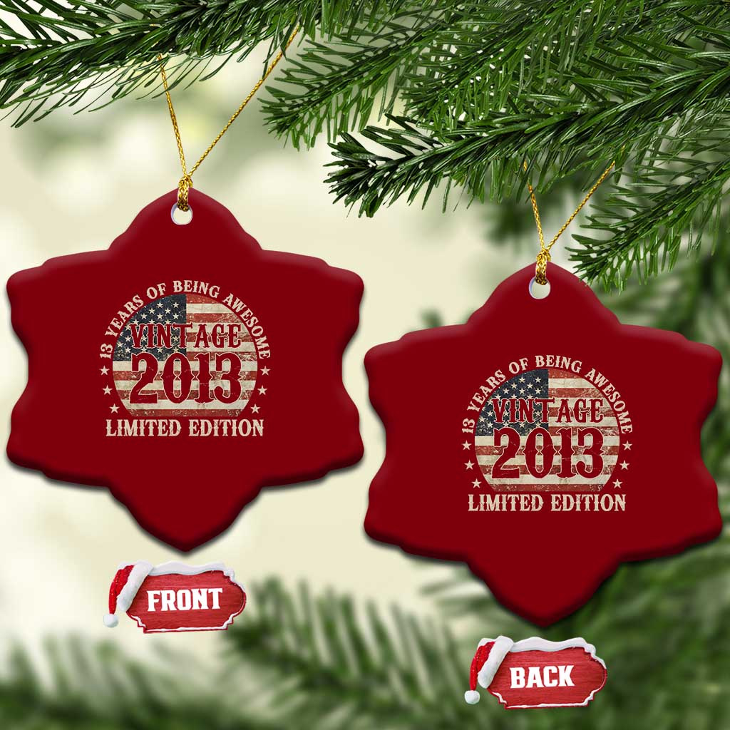 13th Birthday 2026 Ceramic Ornament Vintage 2013 Limited Edition 13 Years Of Being Awesome TS11 Print Your Wear