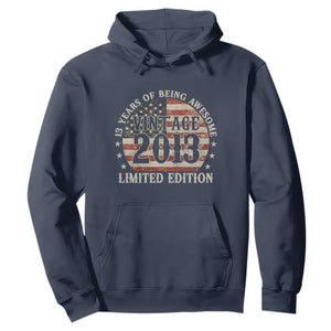 13th Birthday 2026 Hoodie Vintage 2013 Limited Edition 13 Years Of Being Awesome TS11 Navy Print Your Wear