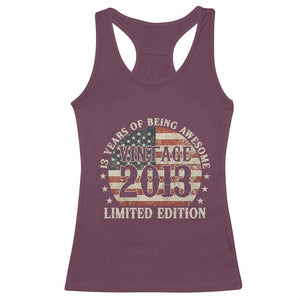 13th Birthday 2026 Racerback Tank Top Vintage 2013 Limited Edition 13 Years Of Being Awesome TS11 Maroon Print Your Wear