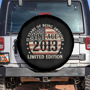 13th Birthday 2026 Spare Tire Cover Vintage 2013 Limited Edition 13 Years Of Being Awesome TS11 No hole Black Print Your Wear