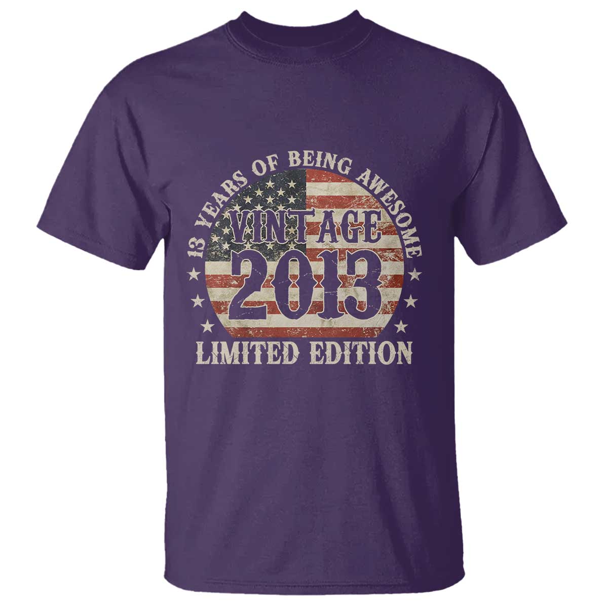 13th Birthday 2026 T Shirt Vintage 2013 Limited Edition 13 Years Of Being Awesome TS11 Purple Print Your Wear