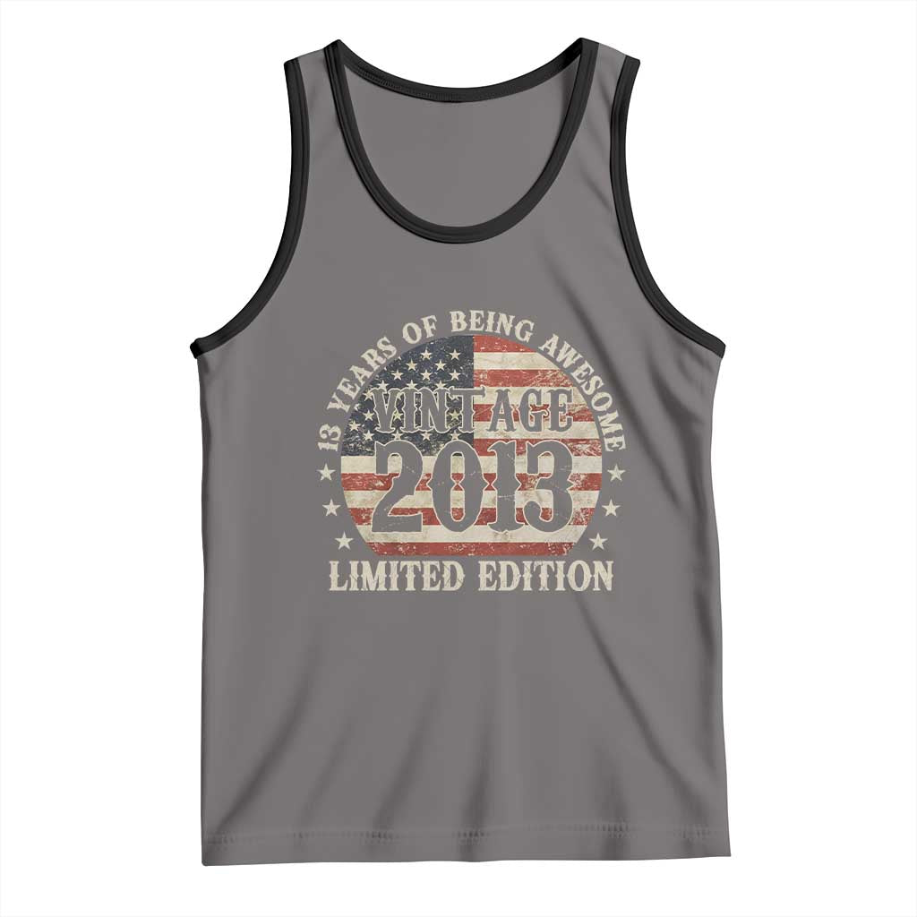 13th Birthday 2026 Tank Top Vintage 2013 Limited Edition 13 Years Of Being Awesome TS11 Deep Heather Black Print Your Wear