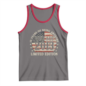 13th Birthday 2026 Tank Top Vintage 2013 Limited Edition 13 Years Of Being Awesome TS11 Deep Heather Red Print Your Wear