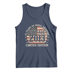 13th Birthday 2026 Tank Top Vintage 2013 Limited Edition 13 Years Of Being Awesome TS11 Navy Print Your Wear