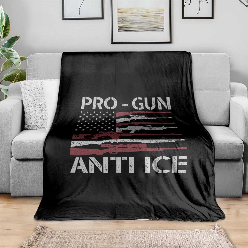 Pro Gun Anti Ice Throw Blanket Vintage American Flag 2nd Amendment Support TS11 Print Your Wear