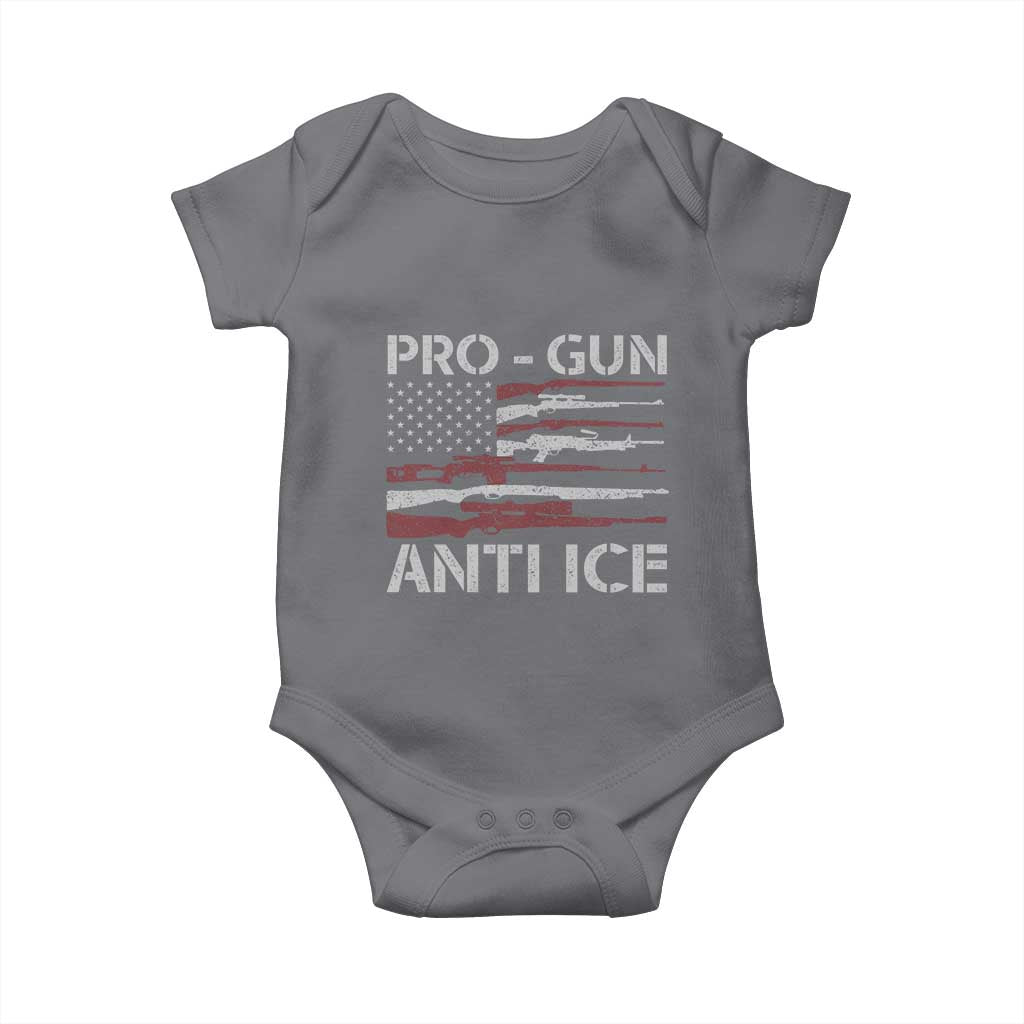Pro Gun Anti Ice Baby Onesie Vintage American Flag 2nd Amendment Support TS11 Charcoal Print Your Wear
