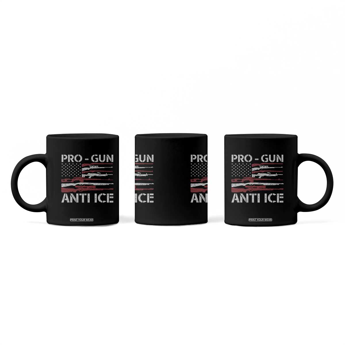 Pro Gun Anti Ice Coffee Mug Vintage American Flag 2nd Amendment Support TS11 Print Your Wear