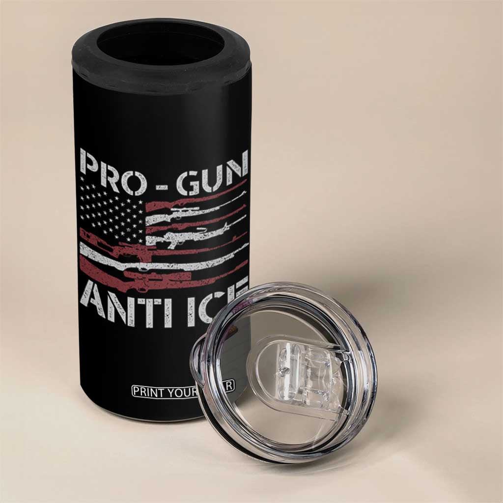 Pro Gun Anti Ice 4 in 1 Can Cooler Tumbler Vintage American Flag 2nd Amendment Support TS11 Print Your Wear