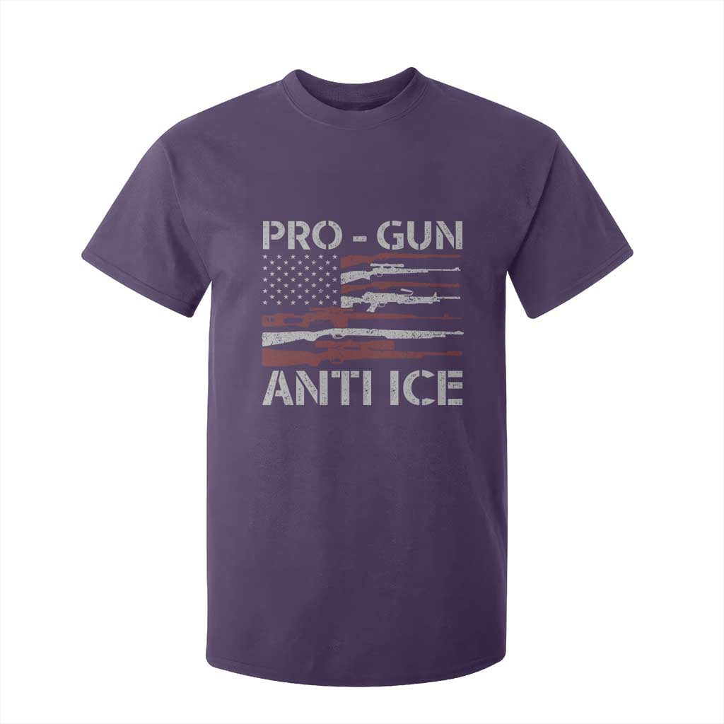 Pro Gun Anti Ice T Shirt For Kid Vintage American Flag 2nd Amendment Support TS11 Purple Print Your Wear