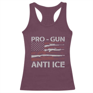 Pro Gun Anti Ice Racerback Tank Top Vintage American Flag 2nd Amendment Support TS11 Maroon Print Your Wear