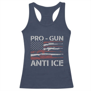 Pro Gun Anti Ice Racerback Tank Top Vintage American Flag 2nd Amendment Support TS11 Navy Print Your Wear