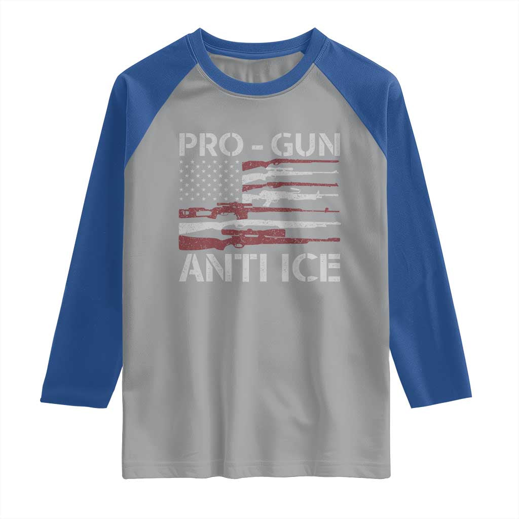Pro Gun Anti Ice Raglan Shirt Vintage American Flag 2nd Amendment Support TS11 Sport Gray Royal Print Your Wear