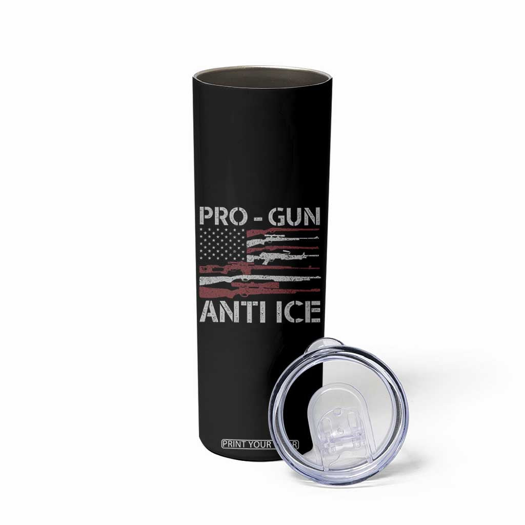 Pro Gun Anti Ice Skinny Tumbler Vintage American Flag 2nd Amendment Support TS11 Print Your Wear