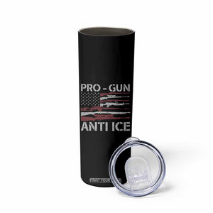 Pro Gun Anti Ice Skinny Tumbler Vintage American Flag 2nd Amendment Support TS11 Print Your Wear