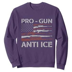 Pro Gun Anti Ice Sweatshirt Vintage American Flag 2nd Amendment Support TS11 Purple Print Your Wear
