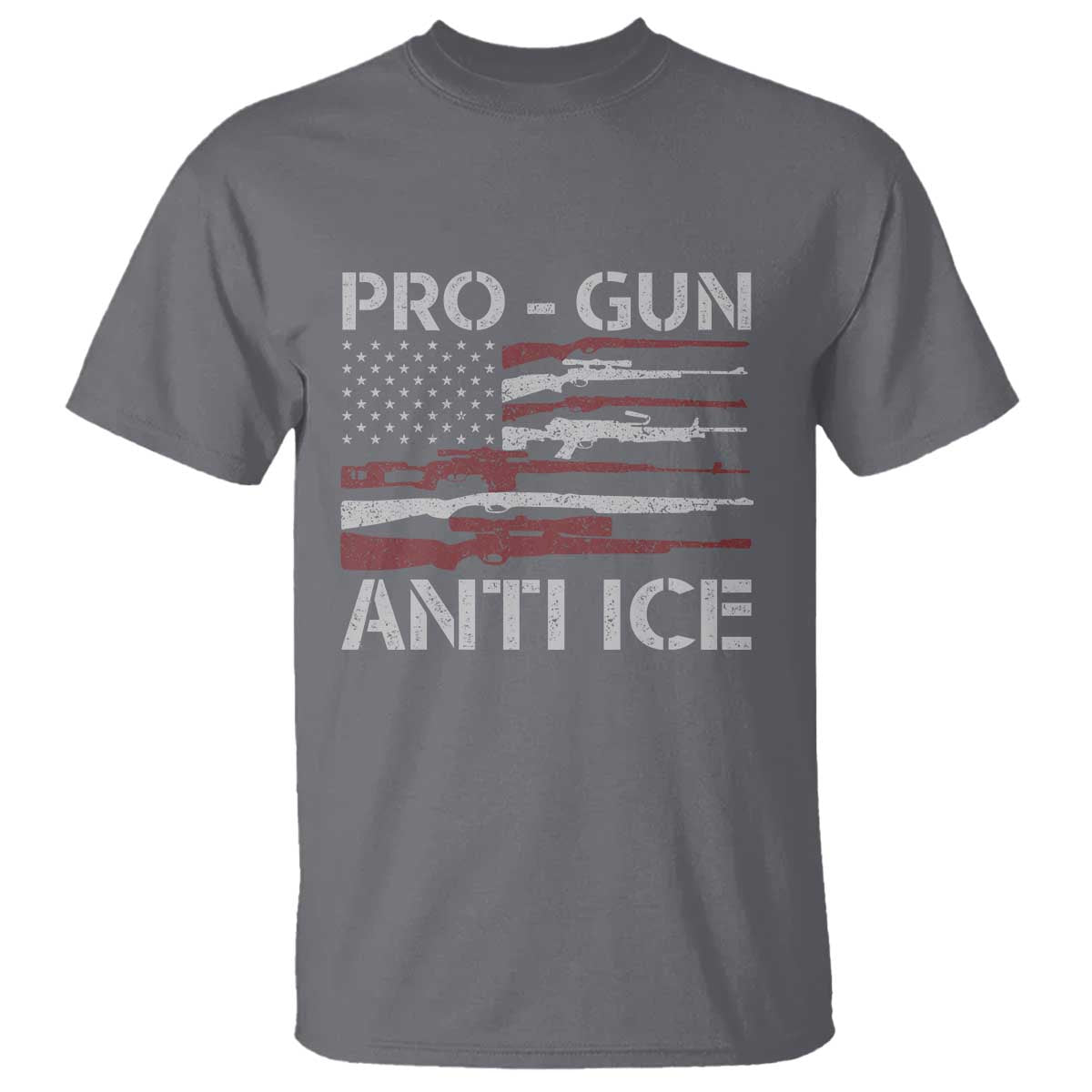 Pro Gun Anti Ice T Shirt Vintage American Flag 2nd Amendment Support TS11 Charcoal Print Your Wear