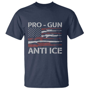 Pro Gun Anti Ice T Shirt Vintage American Flag 2nd Amendment Support TS11 Navy Print Your Wear