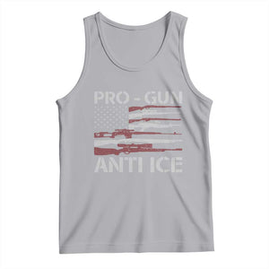 Pro Gun Anti Ice Tank Top Vintage American Flag 2nd Amendment Support TS11 Athletic Heather Print Your Wear