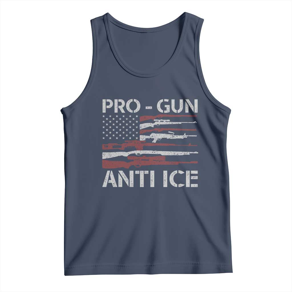 Pro Gun Anti Ice Tank Top Vintage American Flag 2nd Amendment Support TS11 Navy Print Your Wear