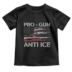 Pro Gun Anti Ice Toddler T Shirt Vintage American Flag 2nd Amendment Support TS11 Black Print Your Wear