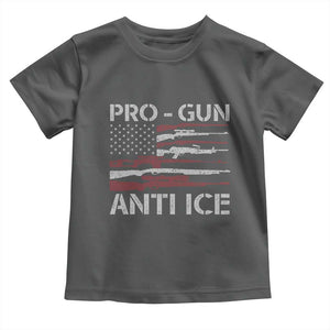 Pro Gun Anti Ice Toddler T Shirt Vintage American Flag 2nd Amendment Support TS11 Dark Heather Print Your Wear