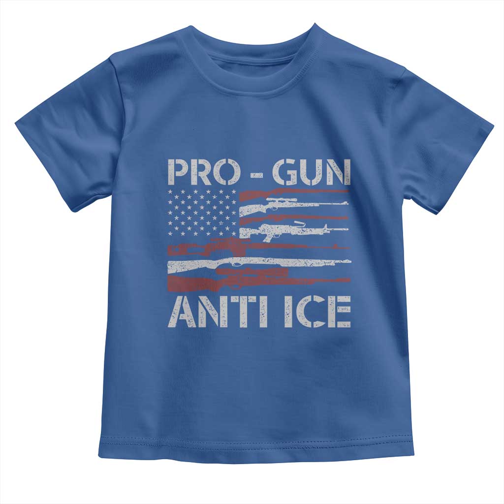 Pro Gun Anti Ice Toddler T Shirt Vintage American Flag 2nd Amendment Support TS11 Royal Blue Print Your Wear