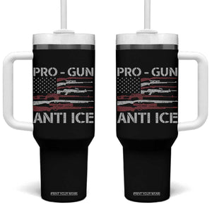 Pro Gun Anti Ice Tumbler With Handle Vintage American Flag 2nd Amendment Support TS11 One Size: 40 oz Black Print Your Wear