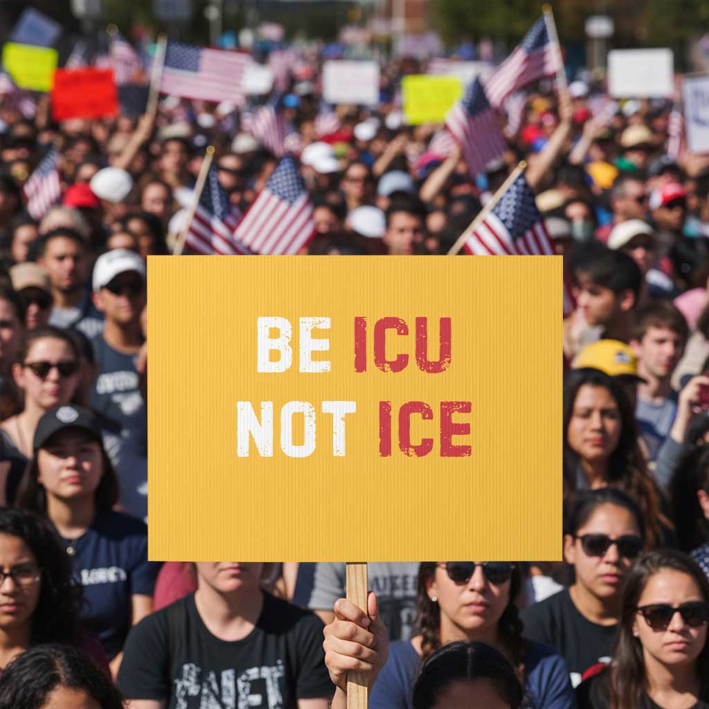 Be ICU Not ICE Protest Sign Alex Pretti Memorial Tribute Minneapolis 2026 TS11 Horizontal 18