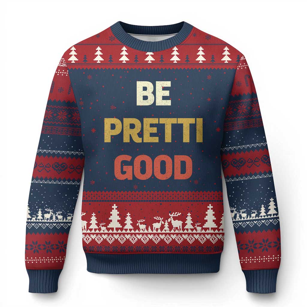 Be Pretti Good Ugly Christmas Sweater Minneapolis 2026 Memorial Tribute TS11 Navy Red Print Your Wear
