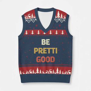 Be Pretti Good V-Neck Knit Sweater Vest Minneapolis 2026 Memorial Tribute TS11 Navy Red Print Your Wear