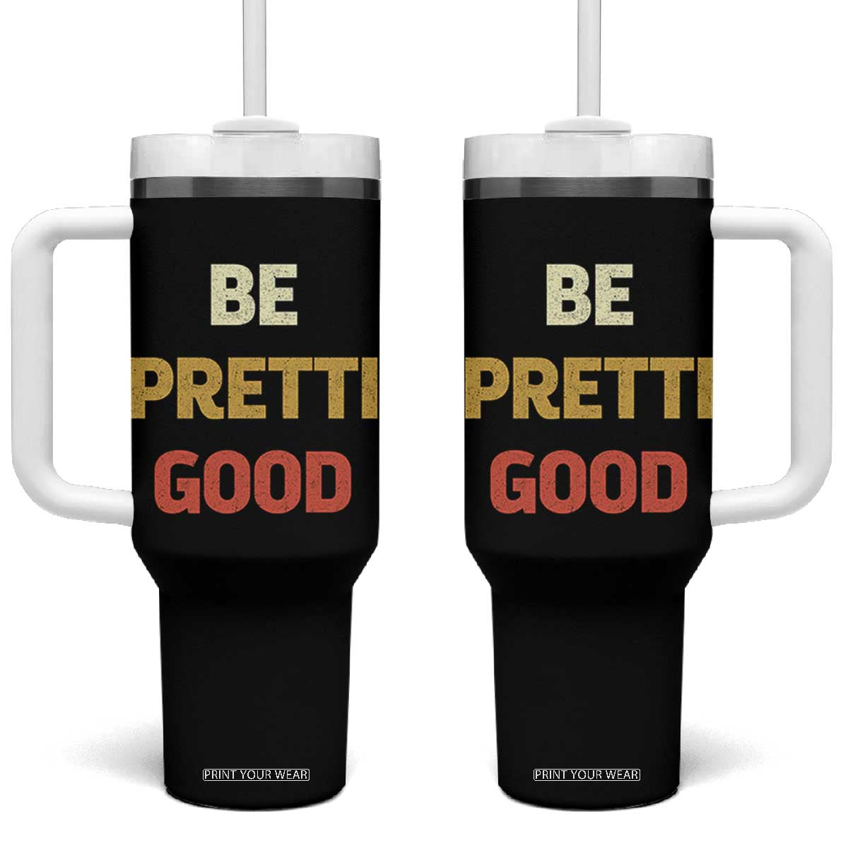 Be Pretti Good Tumbler With Handle Minneapolis 2026 Memorial Tribute TS11 One Size: 40 oz Black Print Your Wear