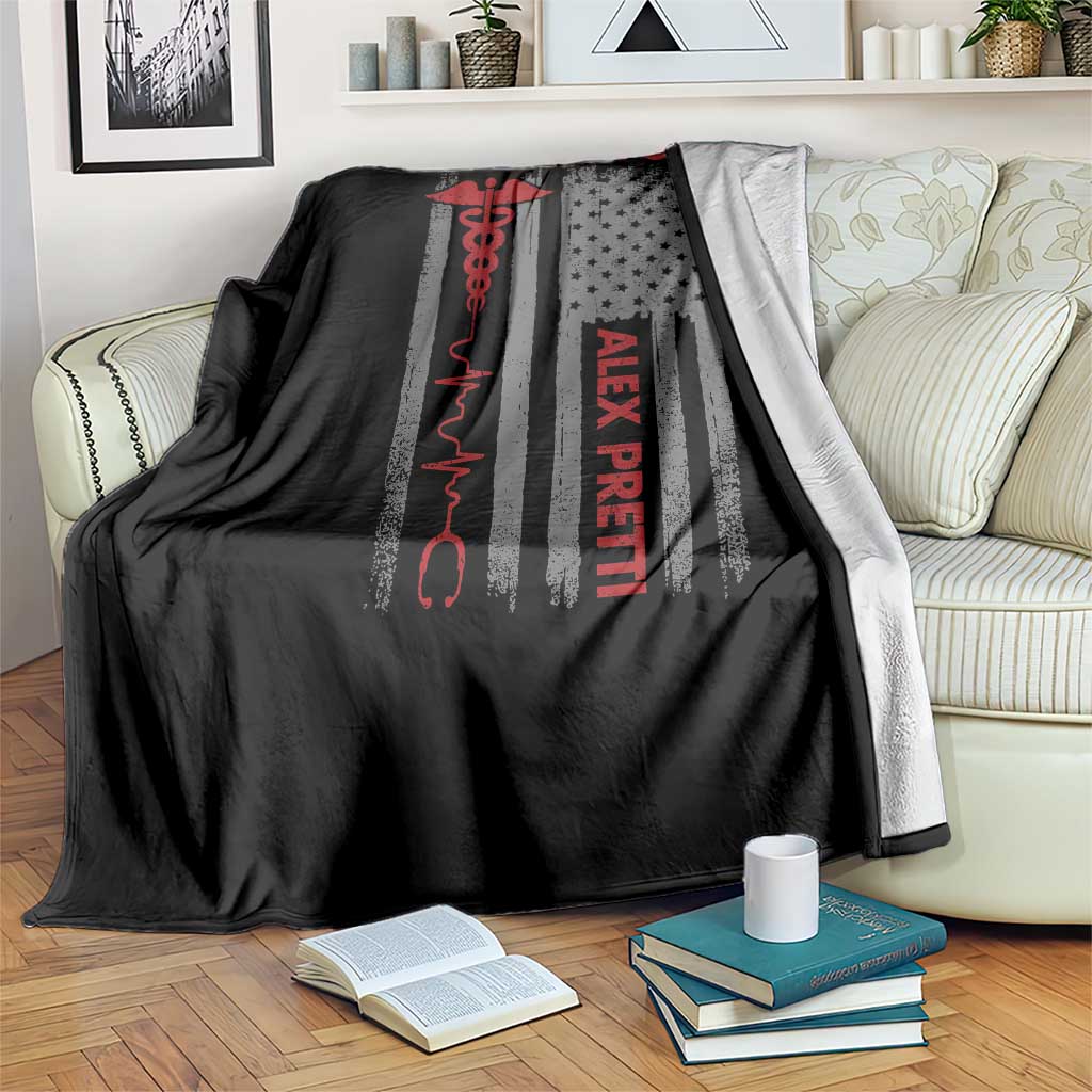 Justice For Alex Pretti Throw Blanket Minneapolis Tribute 2026 ICU Nurse American Flag TS11 Print Your Wear