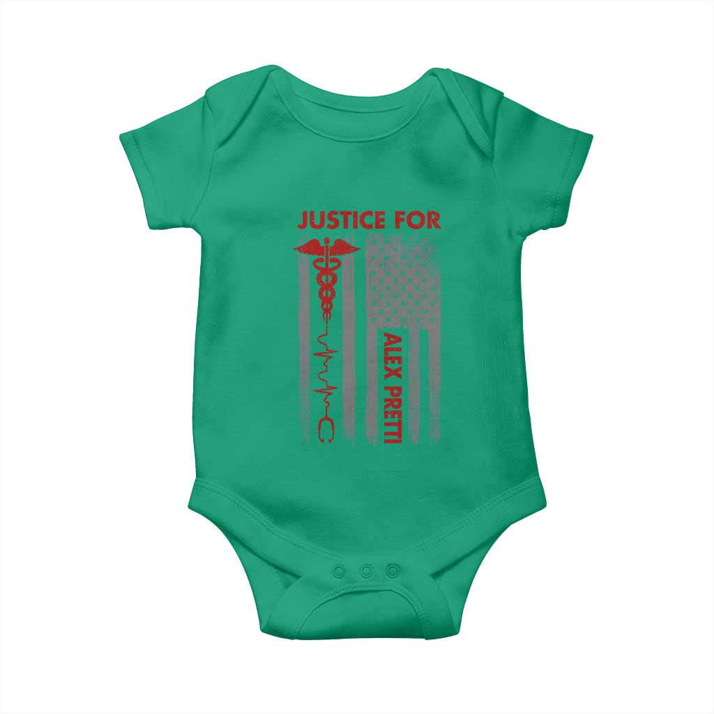 Justice For Alex Pretti Baby Onesie Minneapolis Tribute 2026 ICU Nurse American Flag TS11 Irish Green Print Your Wear