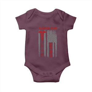 Justice For Alex Pretti Baby Onesie Minneapolis Tribute 2026 ICU Nurse American Flag TS11 Maroon Print Your Wear