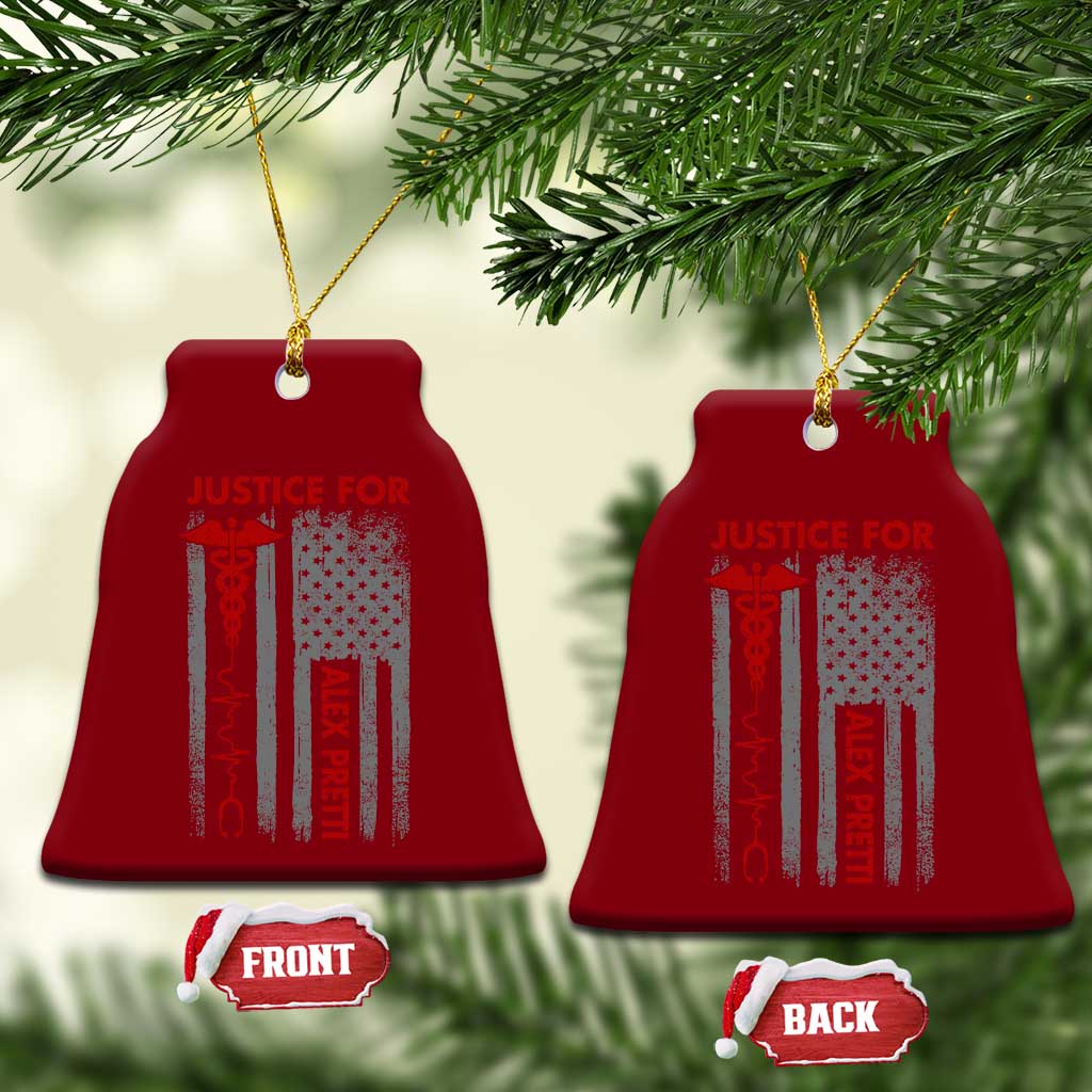 Justice For Alex Pretti Ceramic Ornament Minneapolis Tribute 2026 ICU Nurse American Flag TS11 Print Your Wear