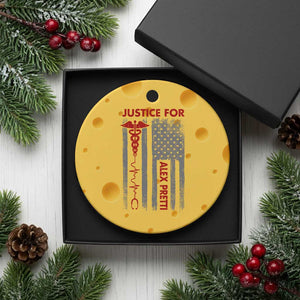 Justice For Alex Pretti Ceramic Ornament Minneapolis Tribute 2026 ICU Nurse American Flag TS11 1pc Yellow Cheese Print Your Wear