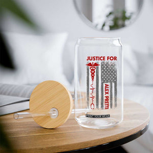 Justice For Alex Pretti Glass Can Minneapolis Tribute 2026 ICU Nurse American Flag TS11 Print Your Wear