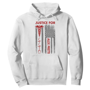 Justice For Alex Pretti Hoodie Minneapolis Tribute 2026 ICU Nurse American Flag TS11 White Print Your Wear