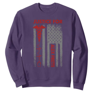 Justice For Alex Pretti Sweatshirt Minneapolis Tribute 2026 ICU Nurse American Flag TS11 Purple Print Your Wear