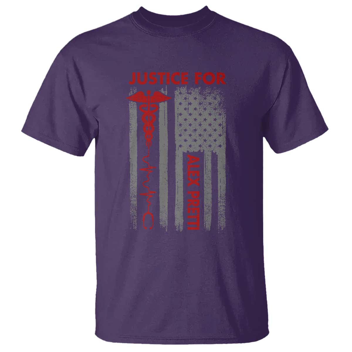 Justice For Alex Pretti T Shirt Minneapolis Tribute 2026 ICU Nurse American Flag TS11 Purple Print Your Wear