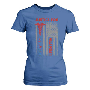 Justice For Alex Pretti T Shirt For Women Minneapolis Tribute 2026 ICU Nurse American Flag TS11 Royal Blue Print Your Wear