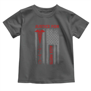 Justice For Alex Pretti Toddler T Shirt Minneapolis Tribute 2026 ICU Nurse American Flag TS11 Dark Heather Print Your Wear